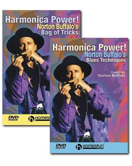 Homespun, DIGITAL DOWNLOAD ONLY  - Harmonica Power!: Two DVD Set - Norton Buffalo's Bag of Tricks & Blues Techniques