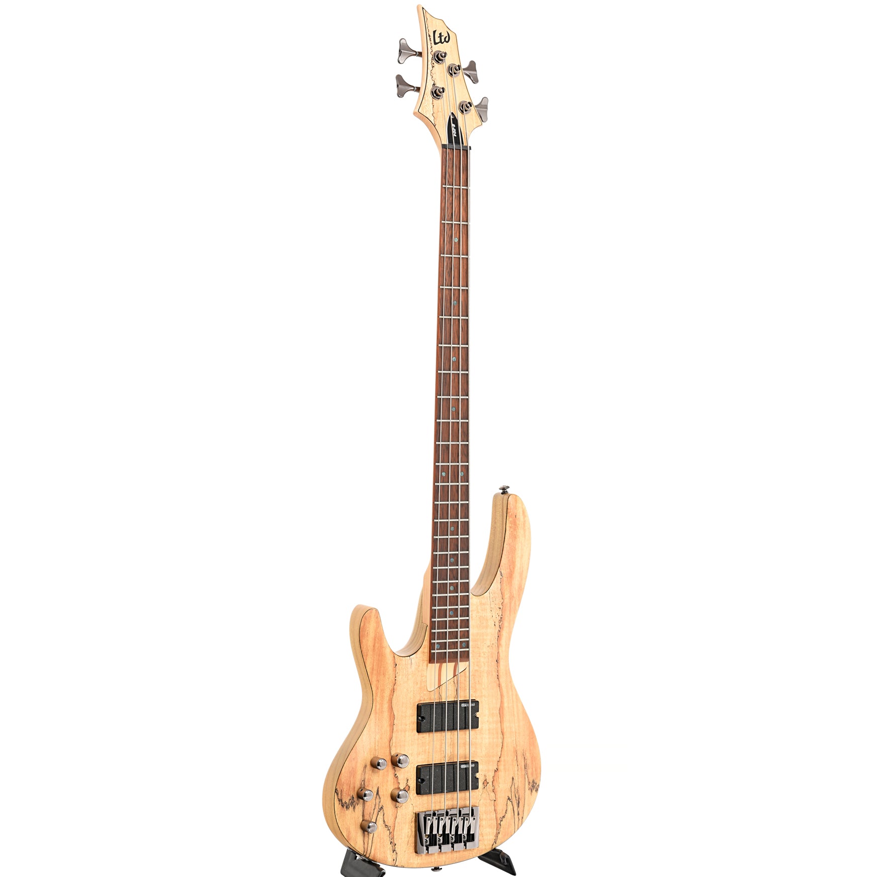 ESP, ESP LTD Left Handed B-204SM Spalted Maple Natural Satin 4-String Bass