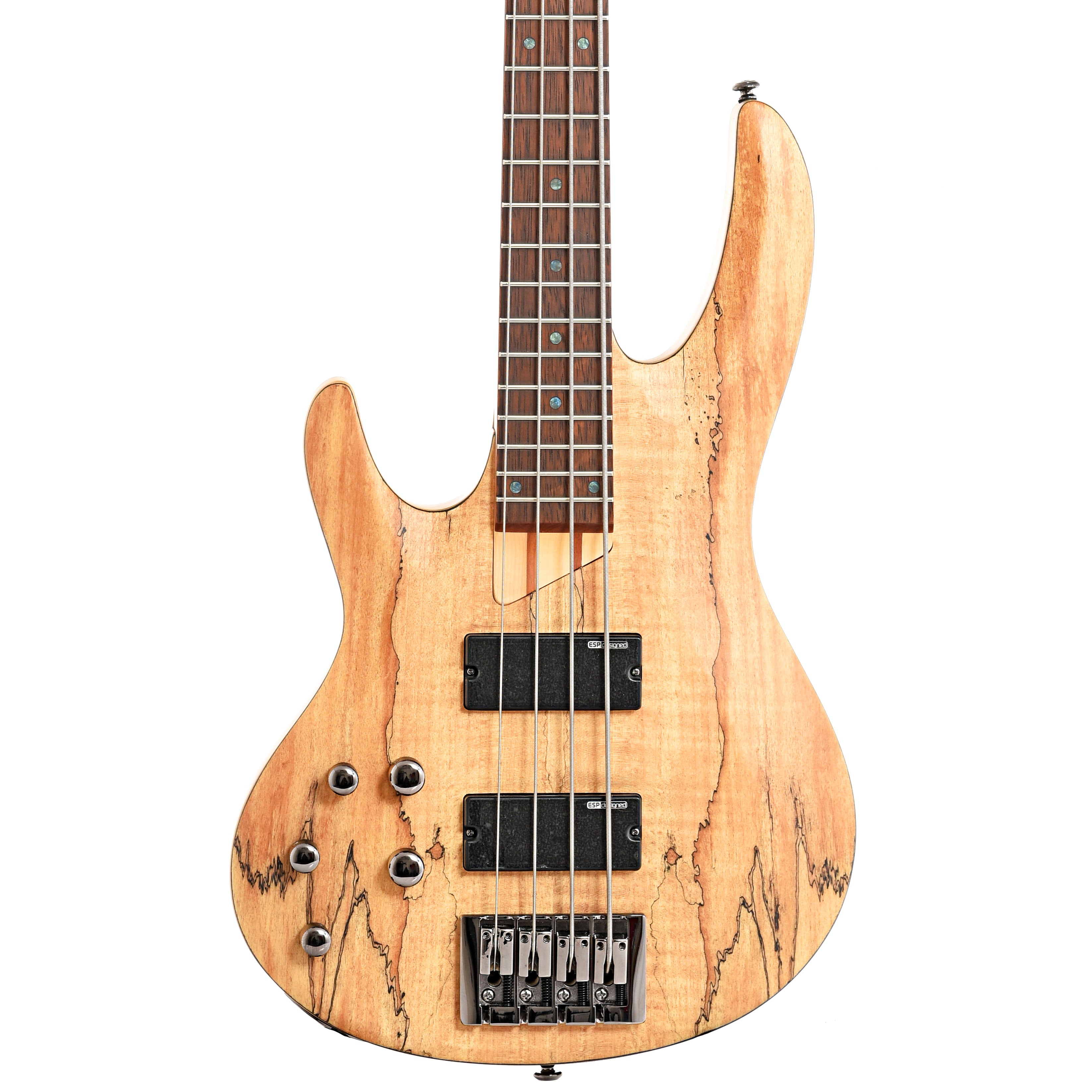 ESP, ESP LTD Left Handed B-204SM Spalted Maple Natural Satin 4-String Bass