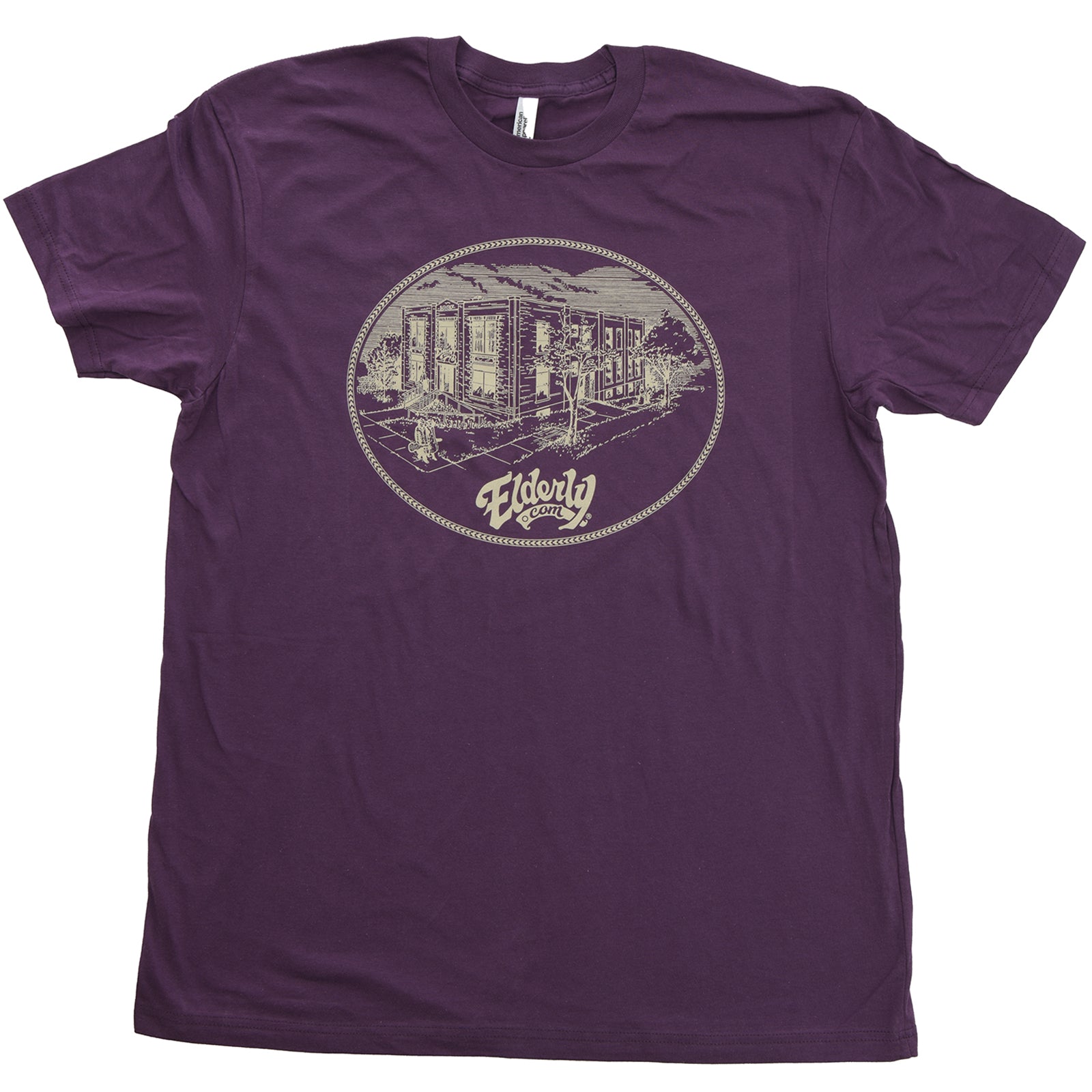 Elderly Instruments, Elderly Instruments Building Shirt, Eggplant (Various Sizes)