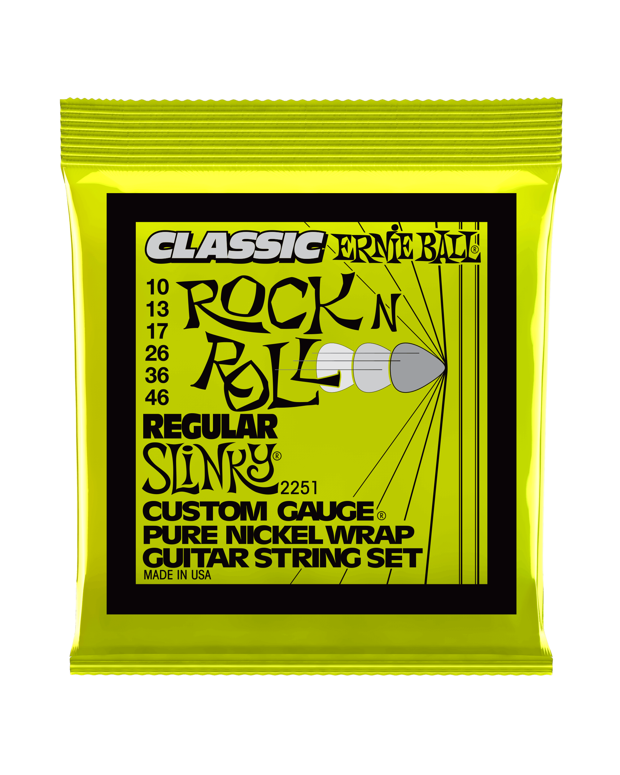 Ernie Ball, Ernie Ball 2251 Pure Nickel Wrap Classic Rock-N-Roll Power Slinky Light Gauge Guitar Strings