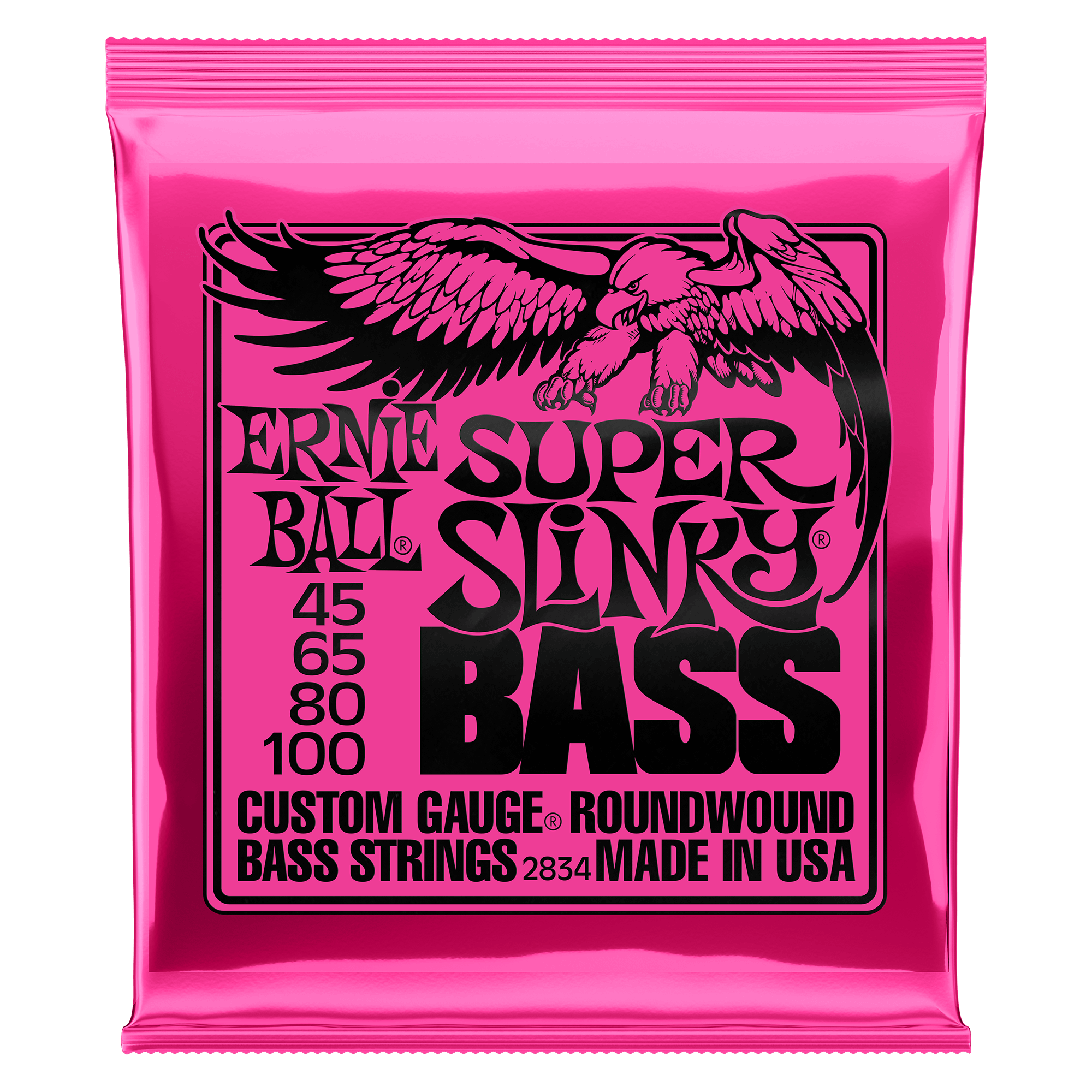 Ernie Ball, Ernie Ball 2834 Super Slinky, Nickel Wound Electric Bass Strings, Long Scale