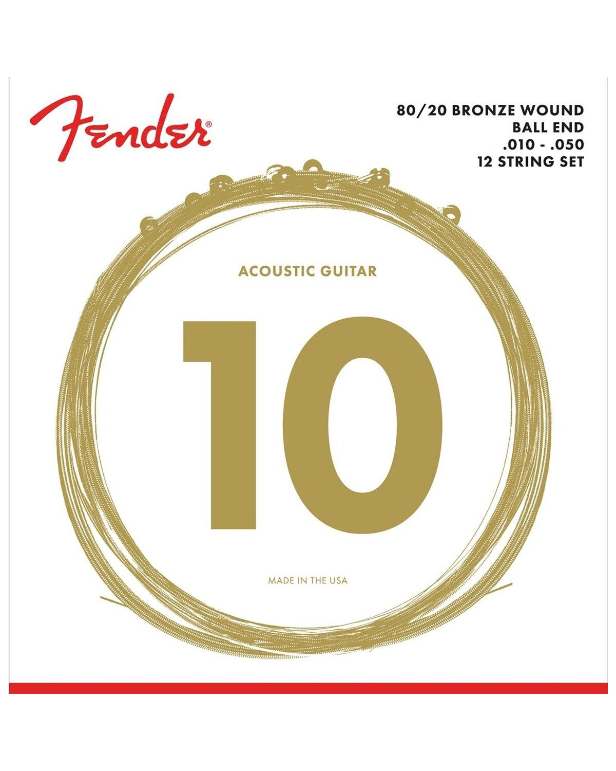 Fender, Fender 80/20 Bronze 12-String Acoustic Guitar Strings