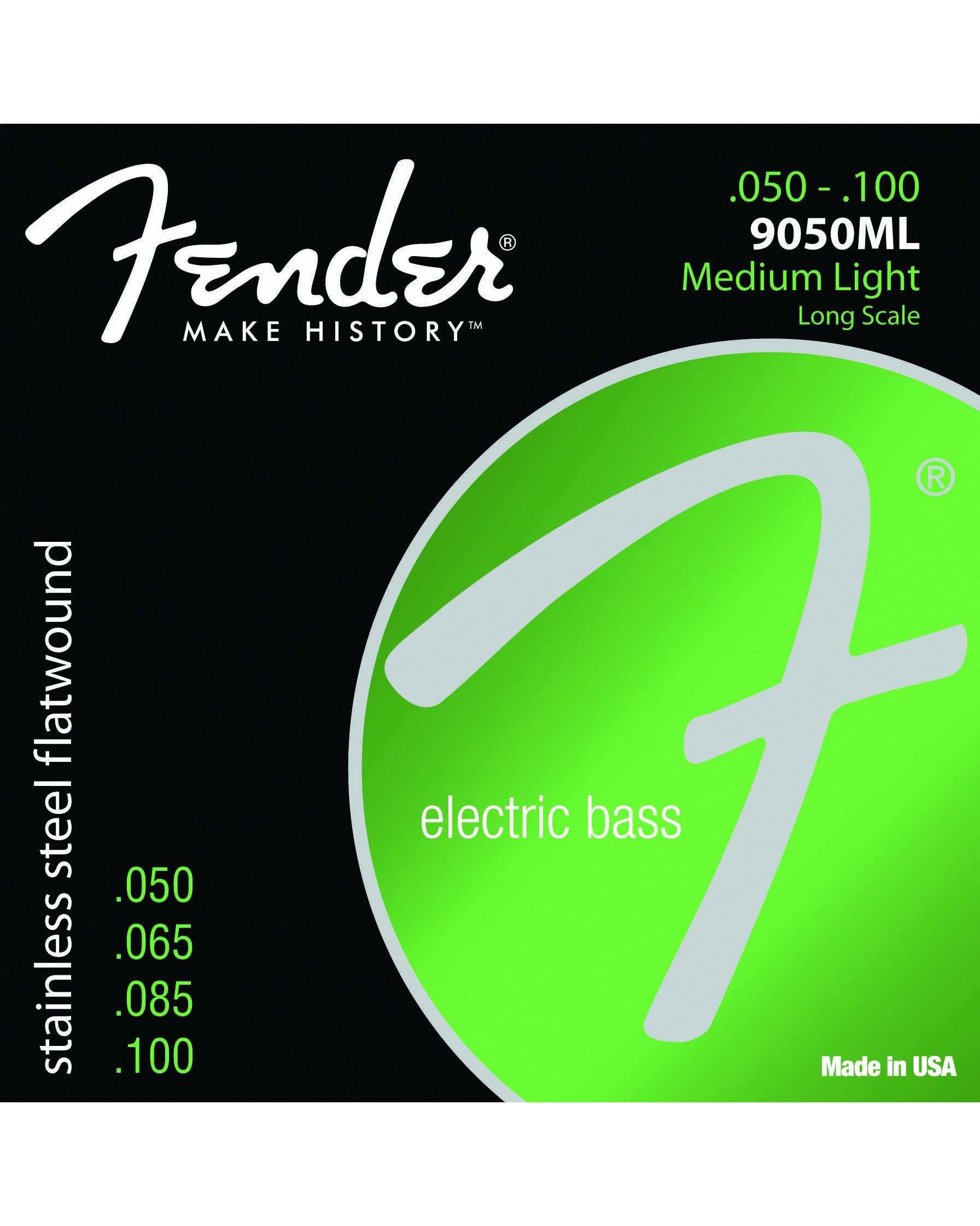 Fender, Fender 9050ML Stainless Steel Flatwound Light Electric Bass Strings