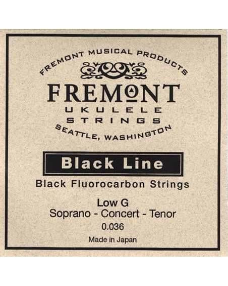 Fremont, Fremont Blackline Fluorocarbon Single Unwound Low G Ukulele String, for Tenor, Concert and Soprano