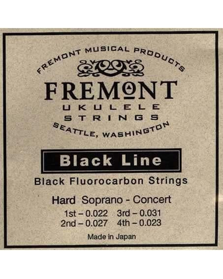 Fremont, Fremont Blackline Fluorocarbon Soprano and Concert Ukulele String Set, Hard Tension