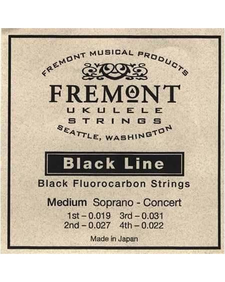 Fremont, Fremont Blackline Fluorocarbon Soprano and Concert Ukulele String Set, Medium Tension