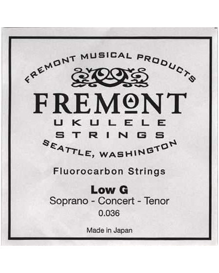 Fremont, Fremont Clear Fluorocarbon Ukulele Single Unwound Low G String, for Soprano and Concert