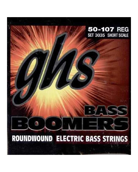 GHS, GHS 3035 Bass Boomers Nickel-Plated Steel Regular Gauge Electric Bass Strings, Short Scale