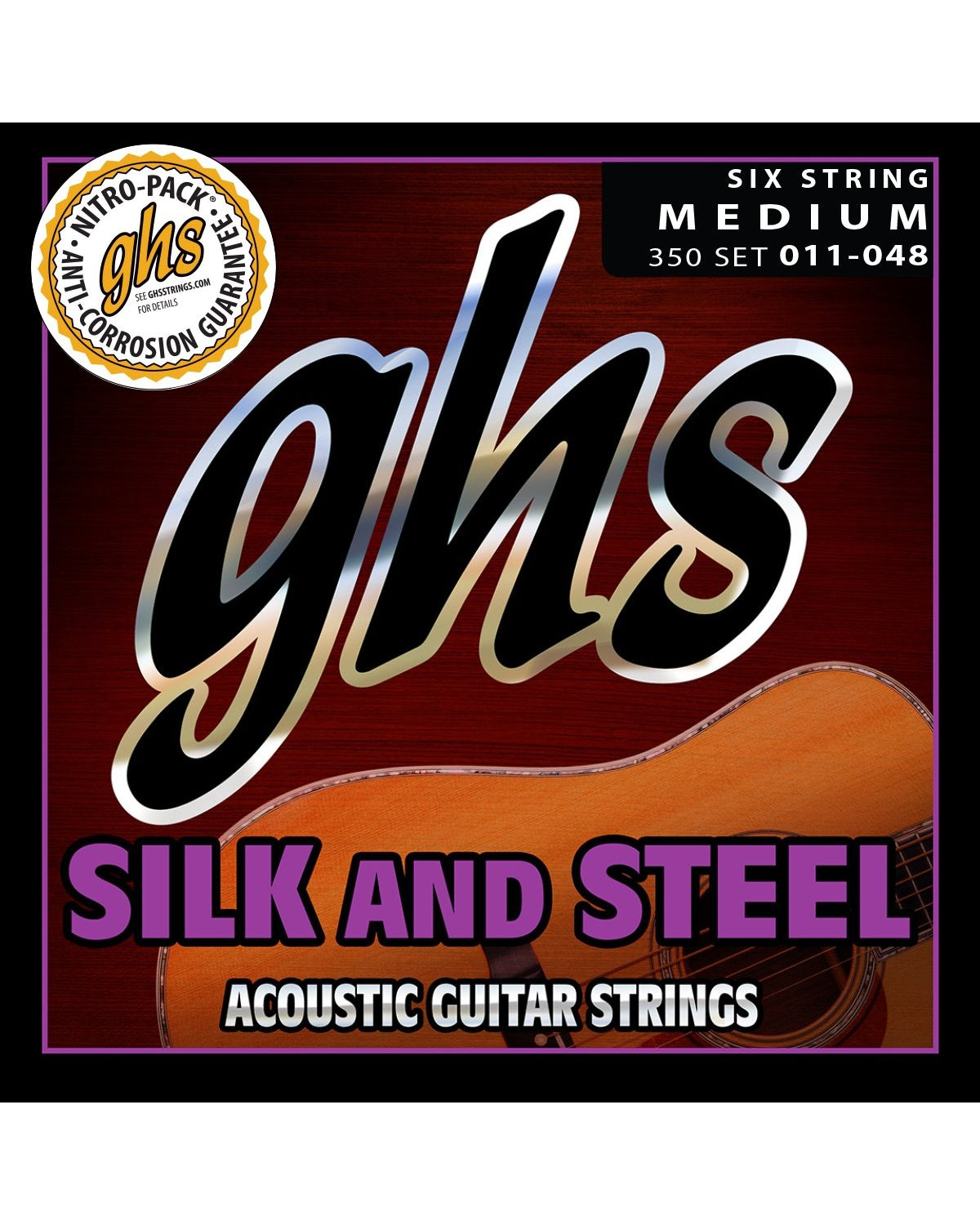 GHS, GHS 350 Silk & Steel Medium Gauge Acoustic Guitar Strings