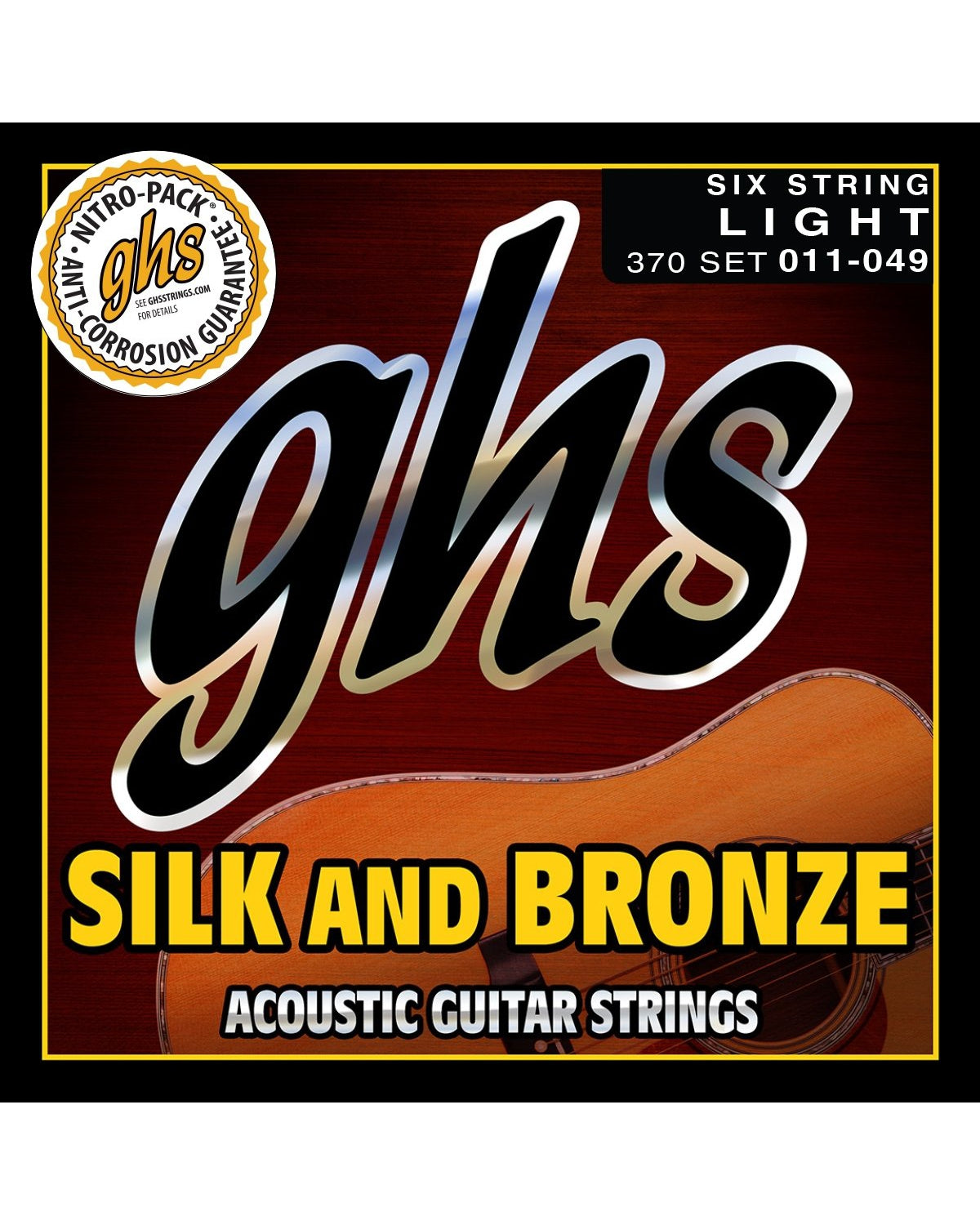 GHS, GHS 370 Silk & Bronze Light Gauge Acoustic Guitar Strings