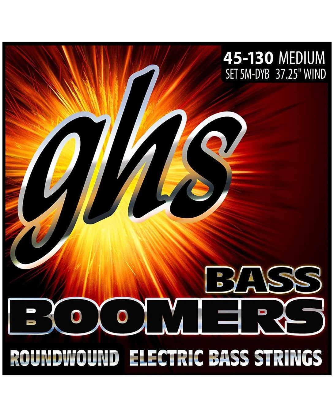 GHS, GHS 5M-Dyb Bass Boomers 5-String Nickel-Plated Steel Medium Gauge Electric Bass Strings, Long Scale