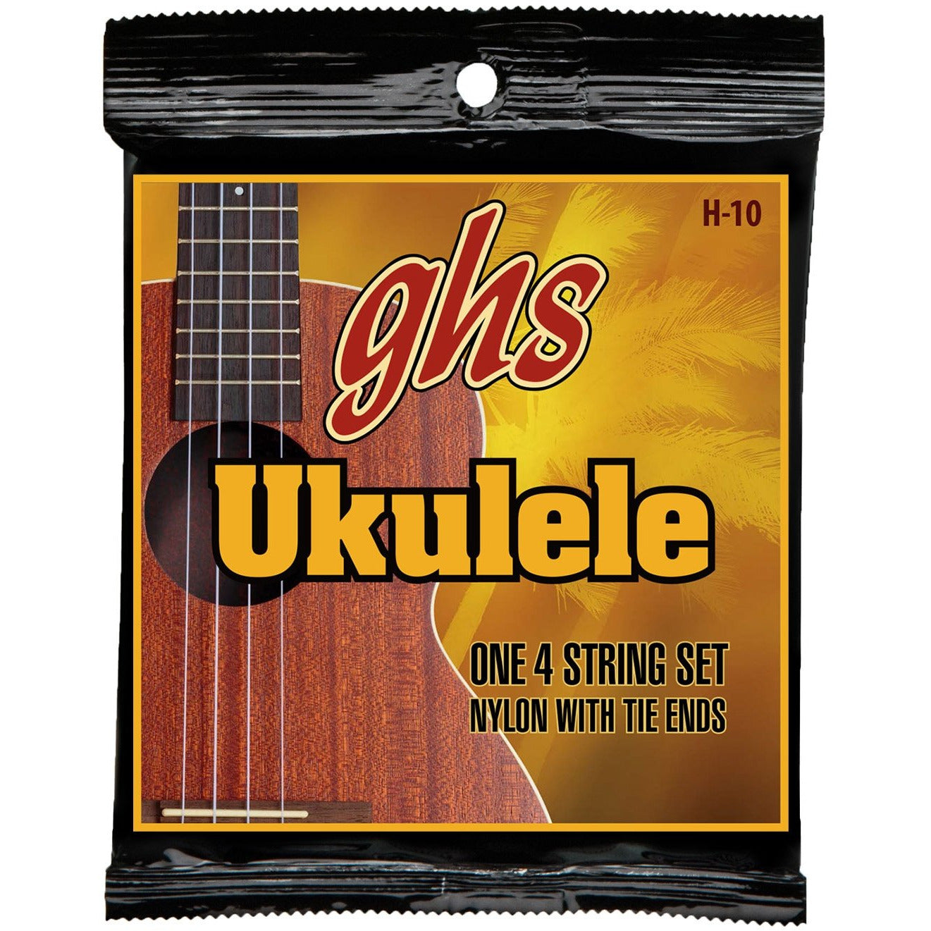 GHS, GHS H-10 Black Nylon Hawaiian Soprano/Concert Ukulele Strings