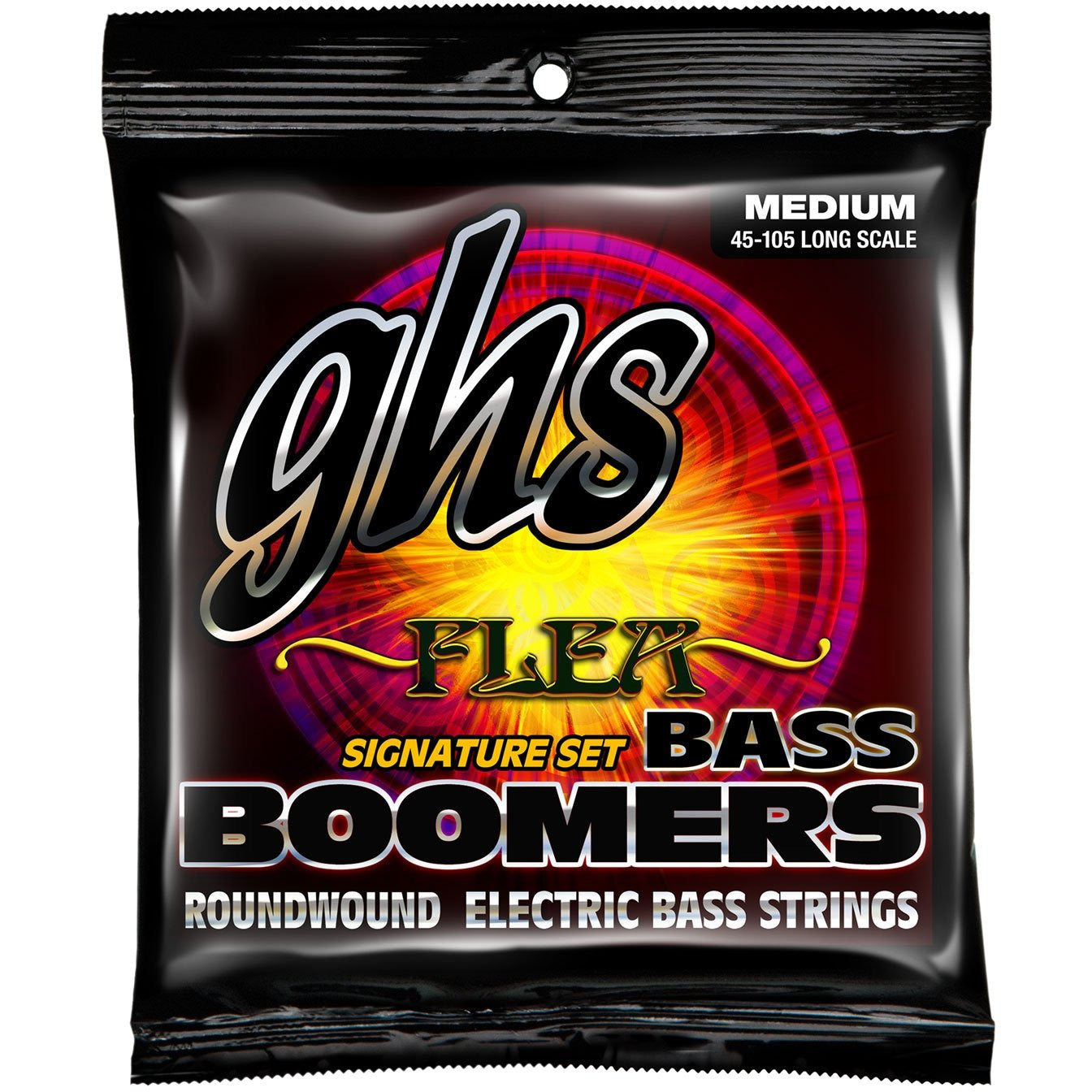 GHS, GHS M3045 Boomers Flea Signature Nickel-Plated Steel Medium Gauge Electric Bass Strings, Long Scale