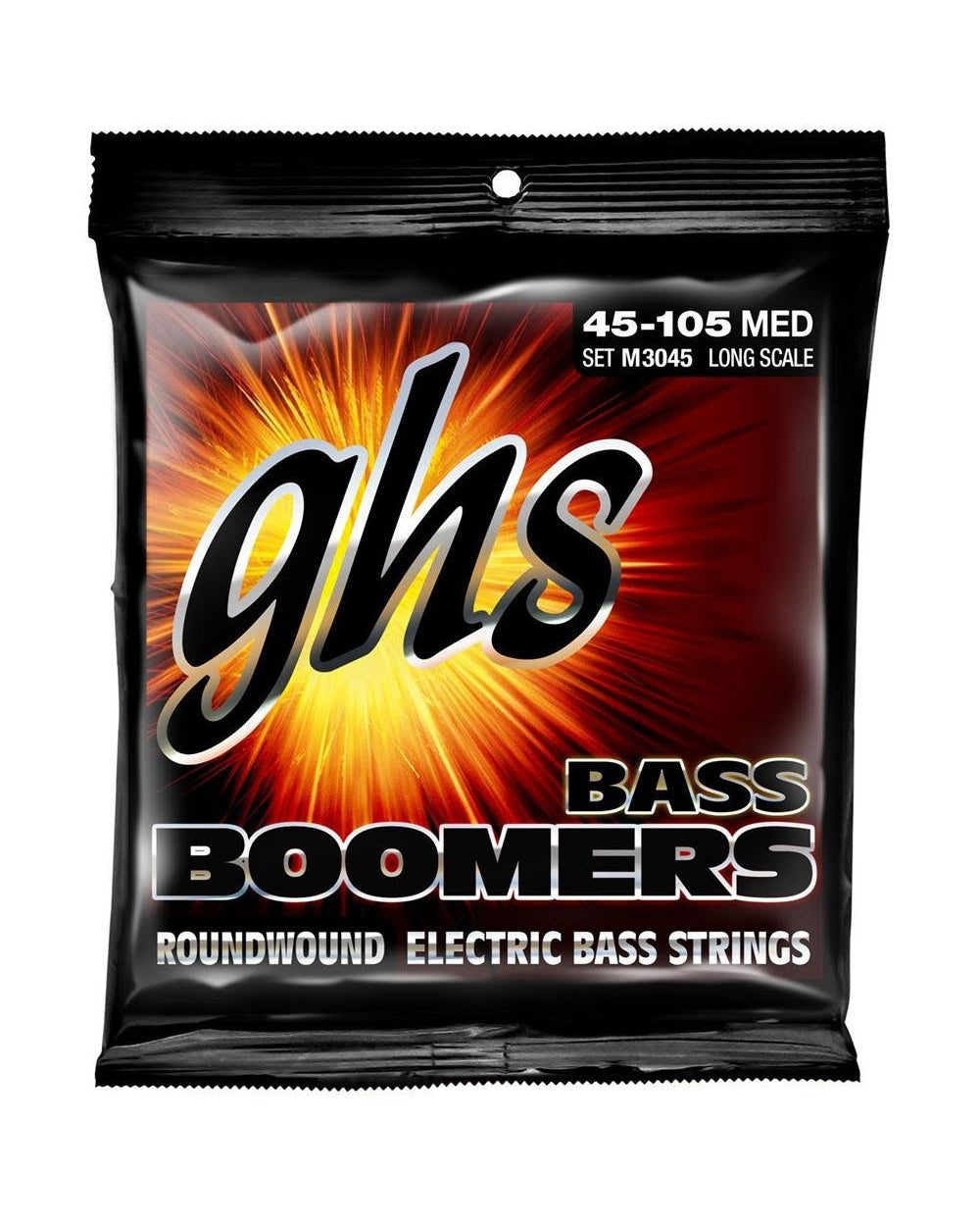 GHS, GHS M3045 Boomers Nickel-Plated Steel Medium Gauge Electric Bass Strings, Long Scale