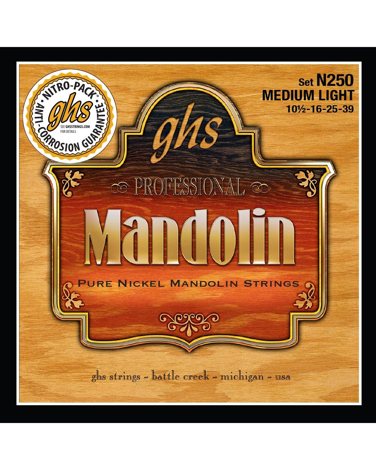 GHS, GHS N250 Pure Nickel Medium Light Mandolin Strings