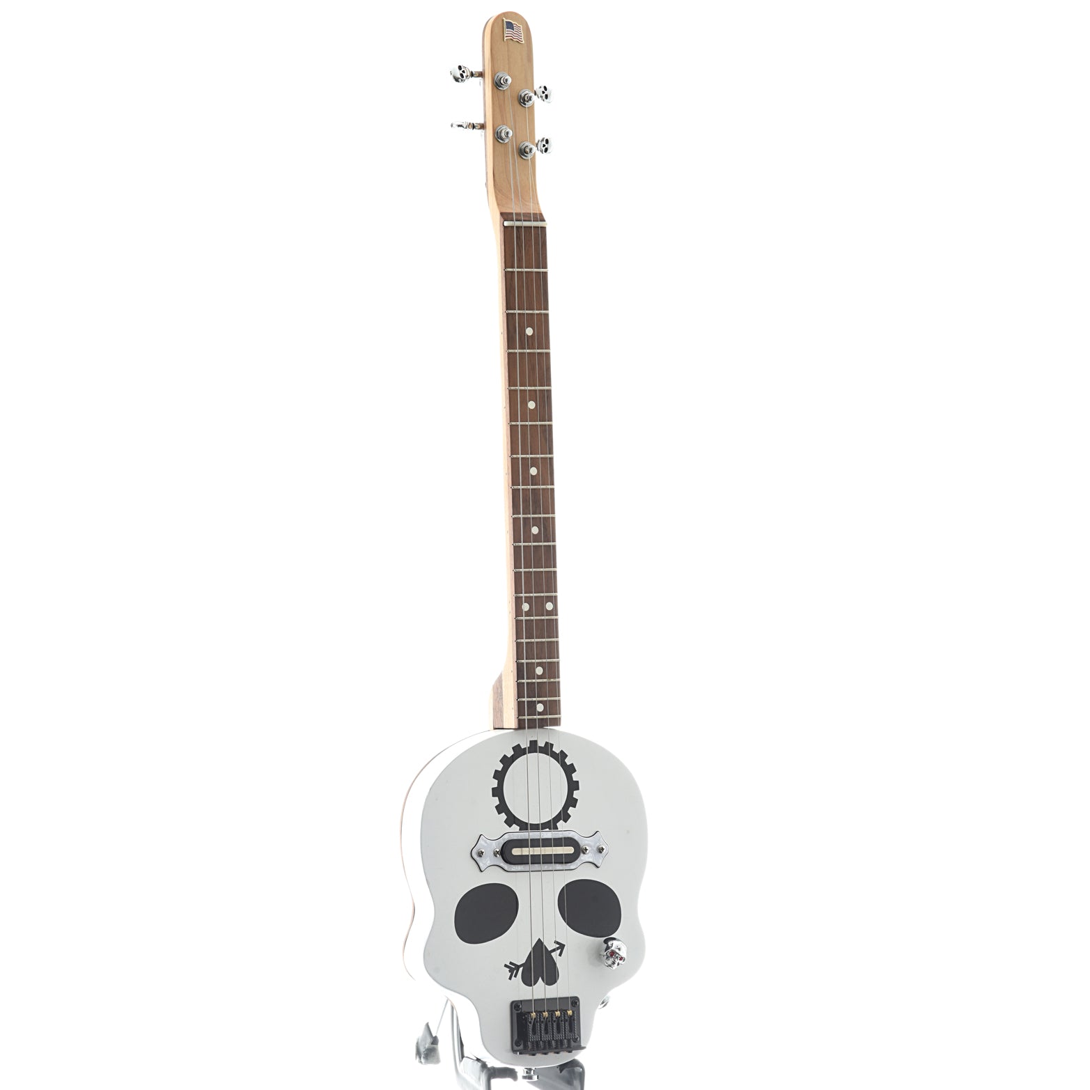 Get Down Guitars, Get Down Guitars White Skull Cigar Box 4-String Electric Guitar