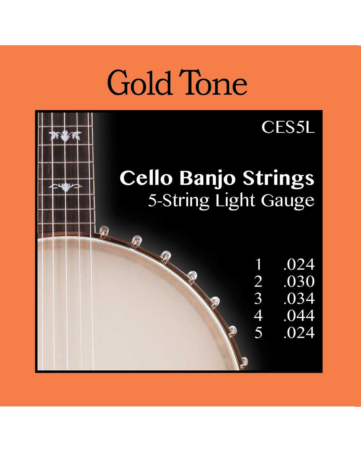 Gold Tone, Gold Tone CES5L Light 5-String Cello Banjo Strings, A Tuning